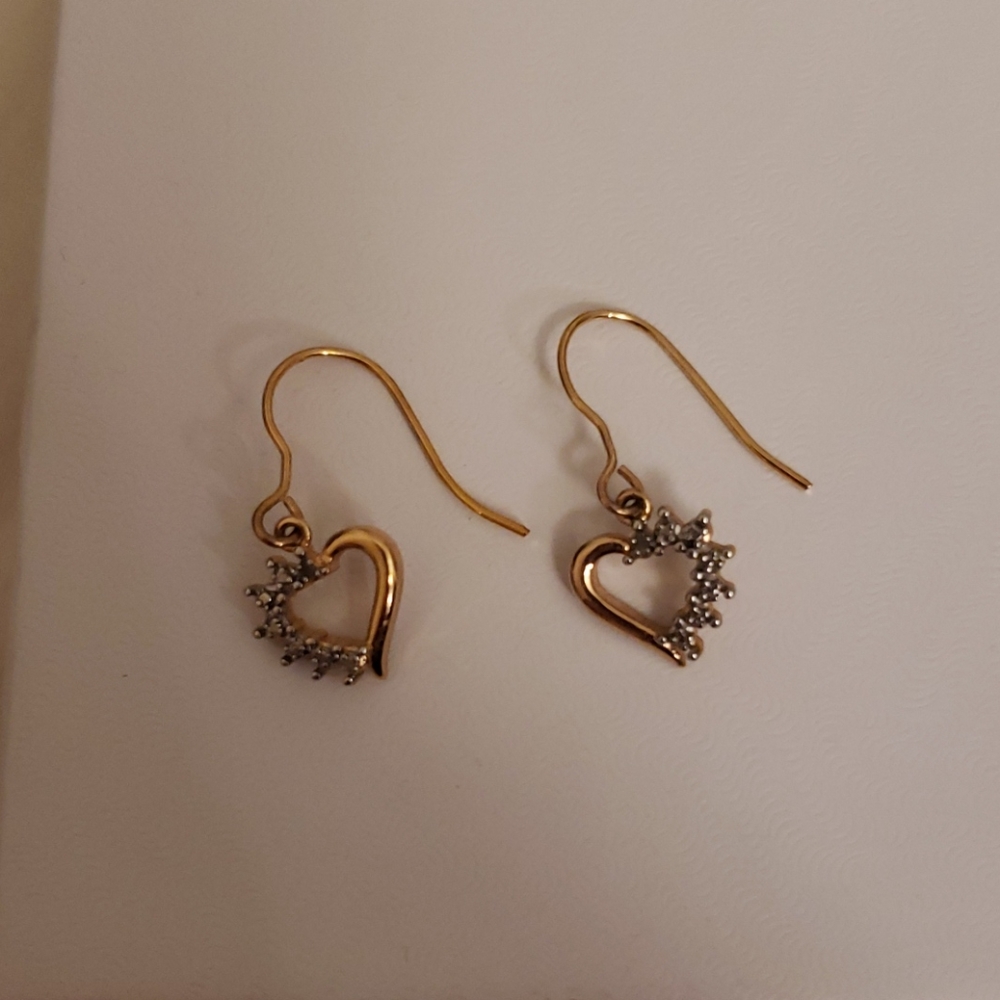 14k gold heart earrings